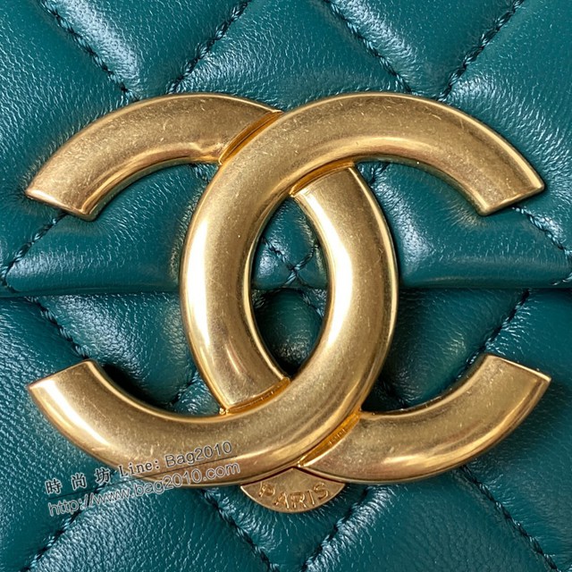Chanel專櫃新款23p大logo鏈條包 小號AS3854 香奈兒復古油蠟皮腋下包單肩斜挎女包 djc5418